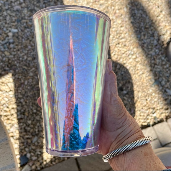 Starbucks acrylic blue crinkle wave iridescent foil 2019 shiny - Picture 5 of 16